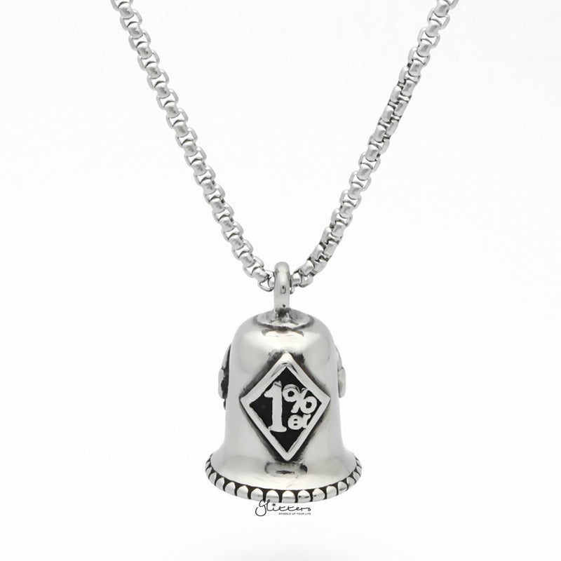 1% ER Stainless Steel Bell Pendant - Silver