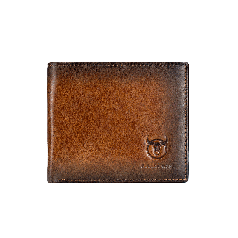 BULLCAPTAIN Men Leather RFID Blocking Wallet
