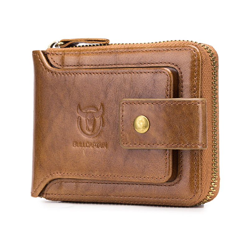 BULLCAPTAIN RFID Zipper Wallet