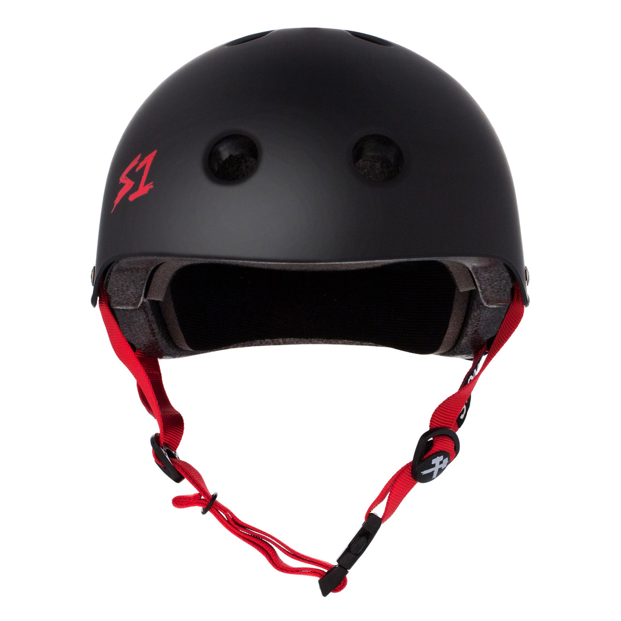 S1 Lifer Helmet - Black Matte W/ Red Straps