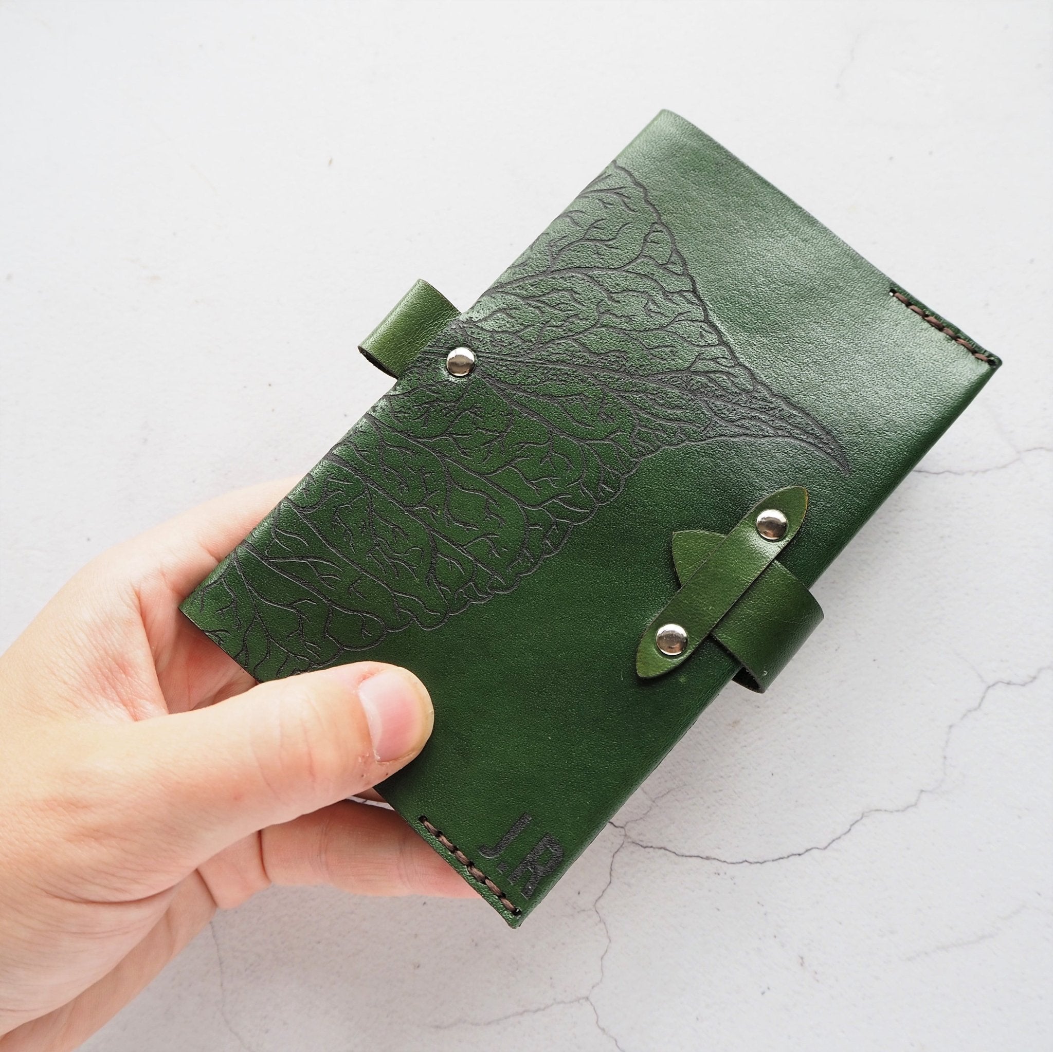 A6 Leather Notebook Cover - Mulberry Leaf Design - REPOSE : Studies in Nature