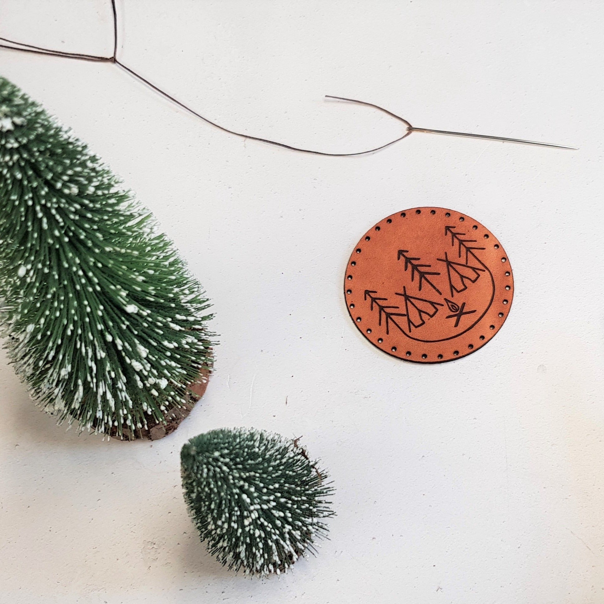 Campfire Leather Patch, Hand Dyed