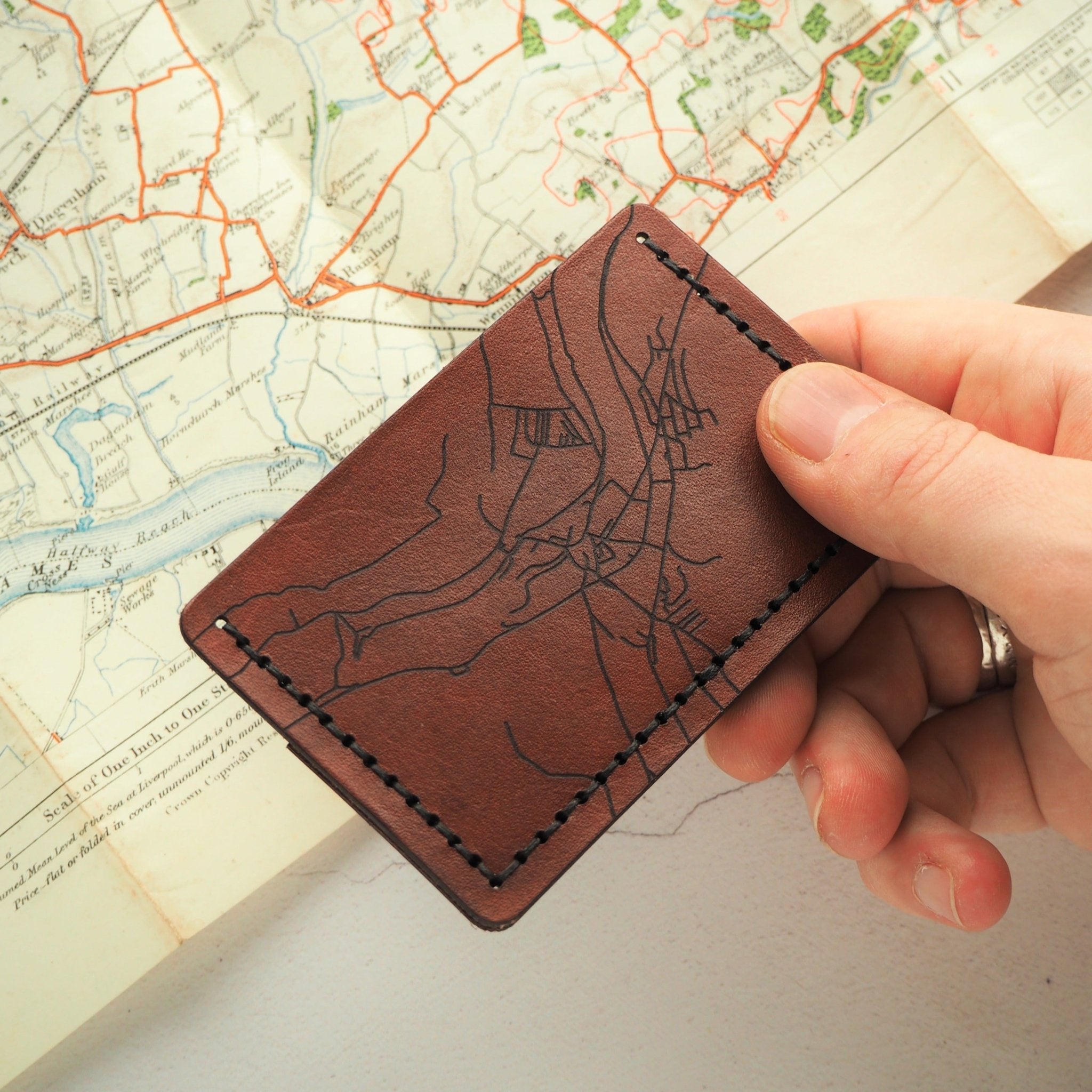 Custom Road Map Card Holder