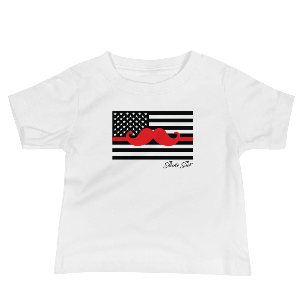 Infant Red 'Stache Line Tee
