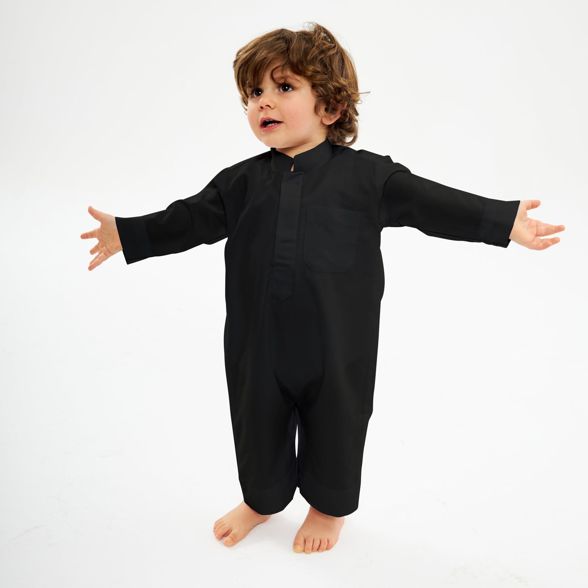 Black Kuwaiti Dishdasha-Babies