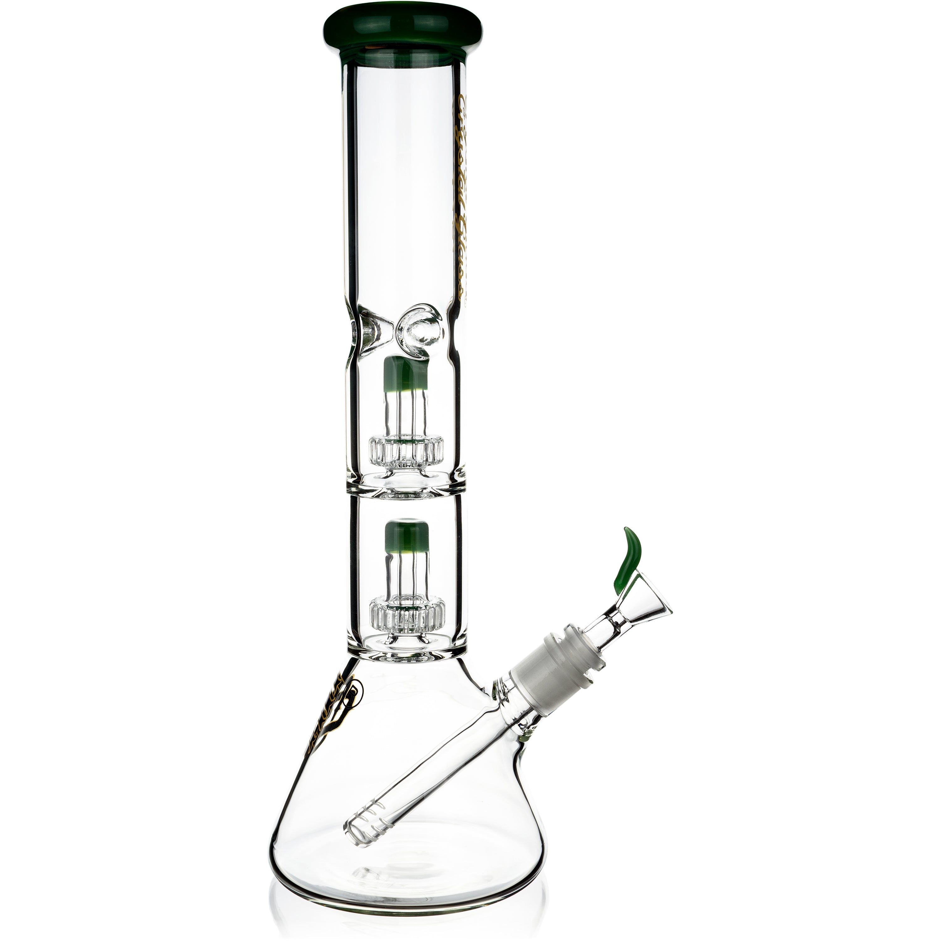 14" Beaker Bong w/ Double Showerhead Perc, by Crystal Glass