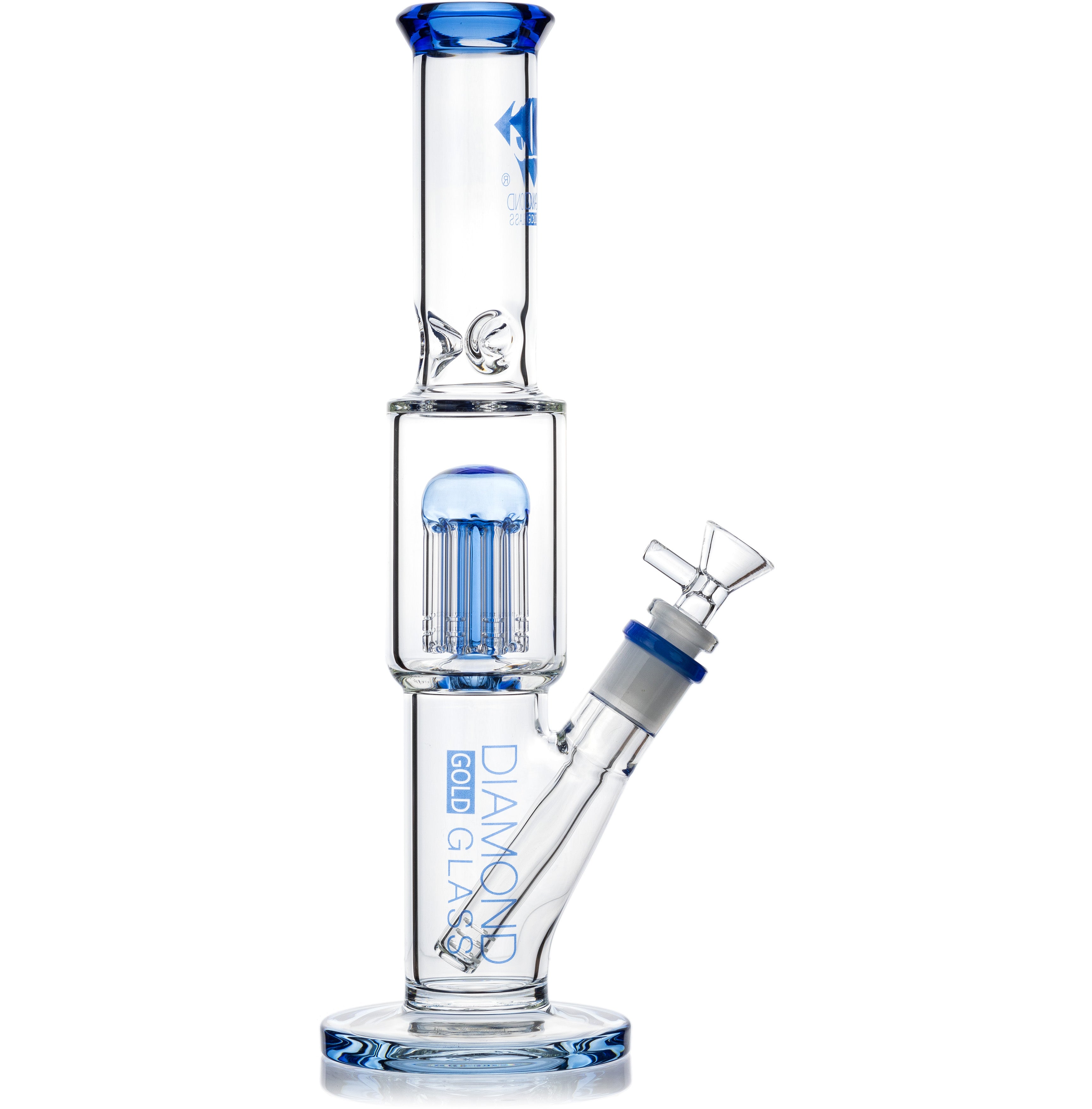 12" Straight 8-Arm Tree Percolator Bong, by Diamond Glass