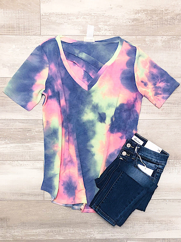 *New* Charcoal Tie dye top