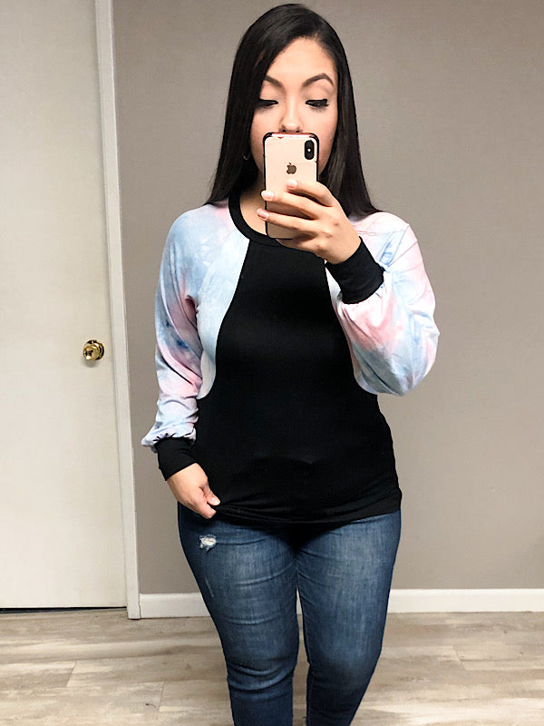 *New* Black Tie dye Sleeve sides