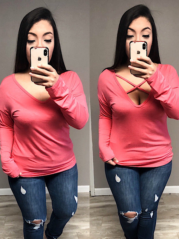 *New* Coral Reversible top