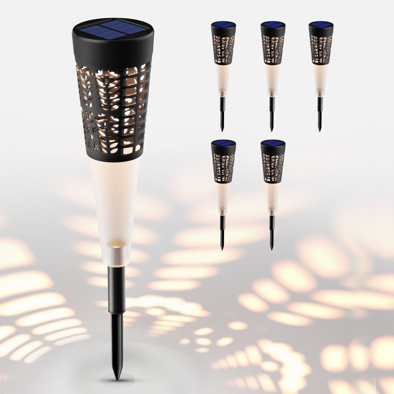 6 Pack  Solar Lights Outdoor, Solar Pathway Lights Decorative