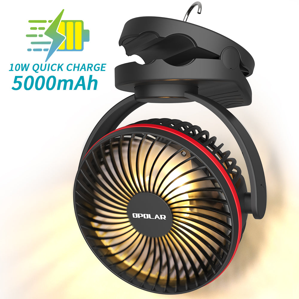 OPOLAR Camping Lantern Clip On Fan | 5000mAh/10000mAh