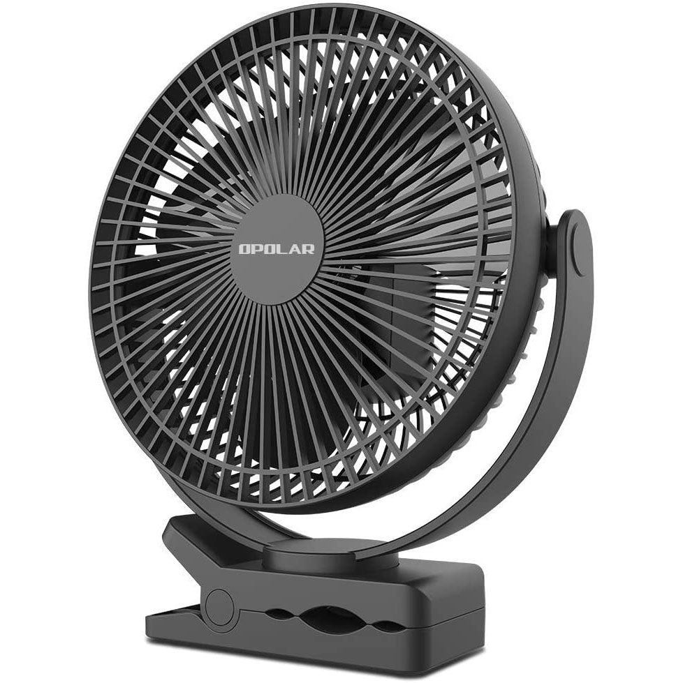 OPOLAR Clip on Fan | 10000 mAh Rechargeable Battery, 8 inch