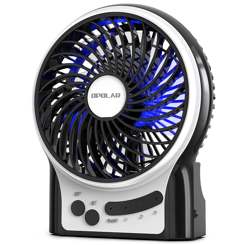 OPOLAR Battery Operated USB Rechargeable Desk Fan