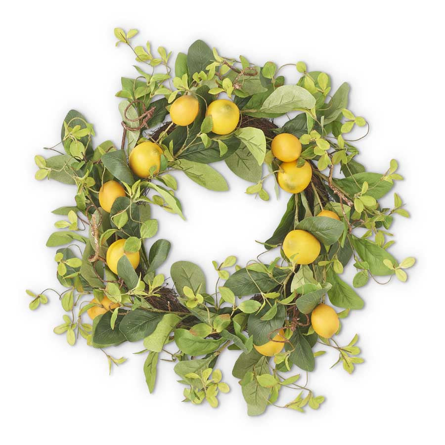 22" Lemon & Foliage Wreath