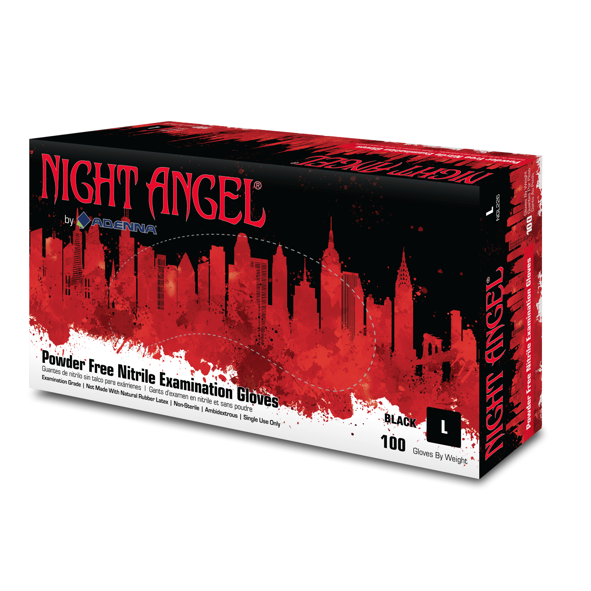 Art Noir Night Angel Black Nitrile Gloves