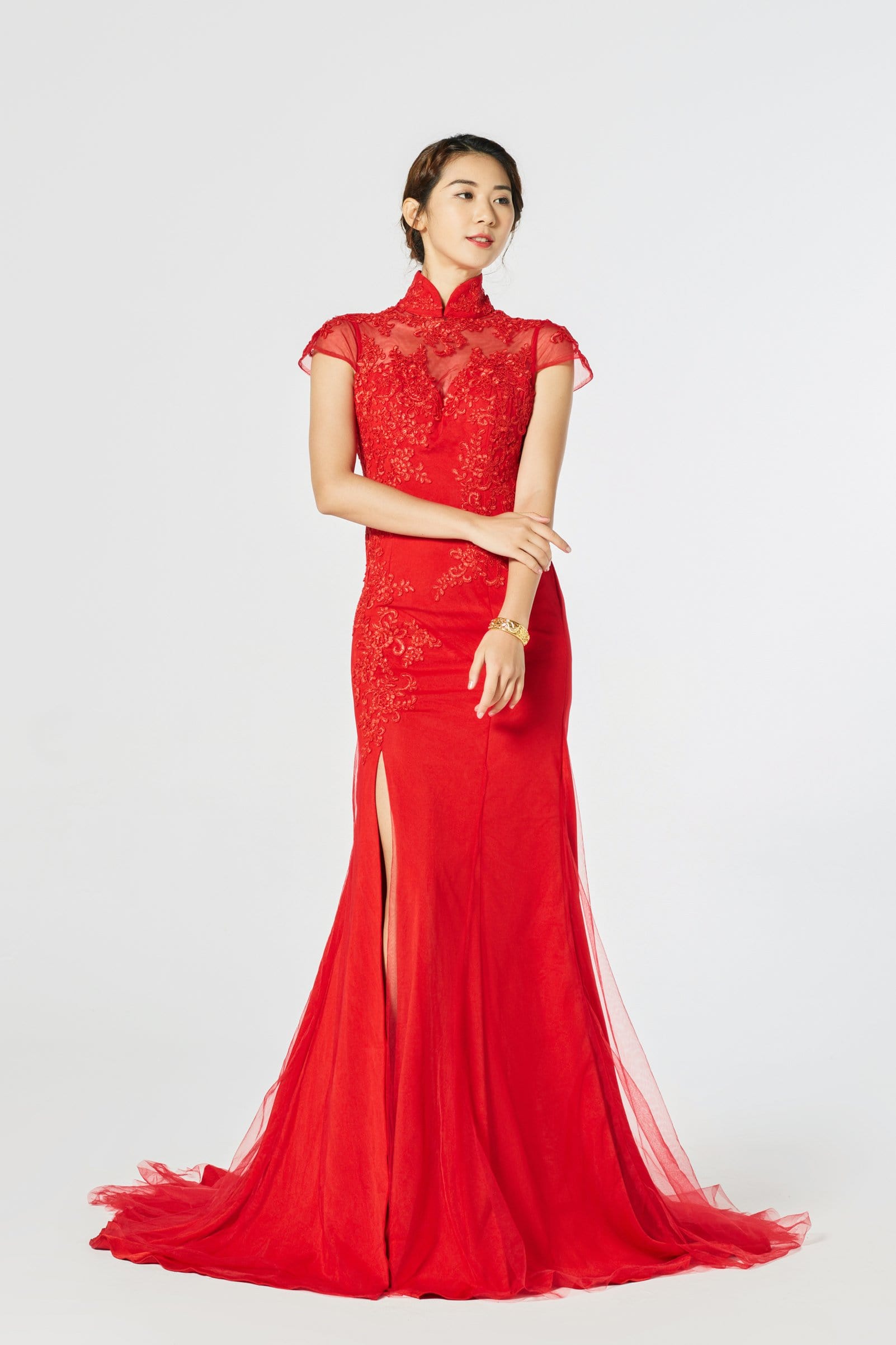 Chloe Bespoke Dress | Modern Lace Cheongsam