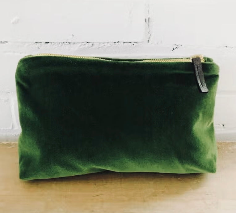 Evergreen Velvet Clutch