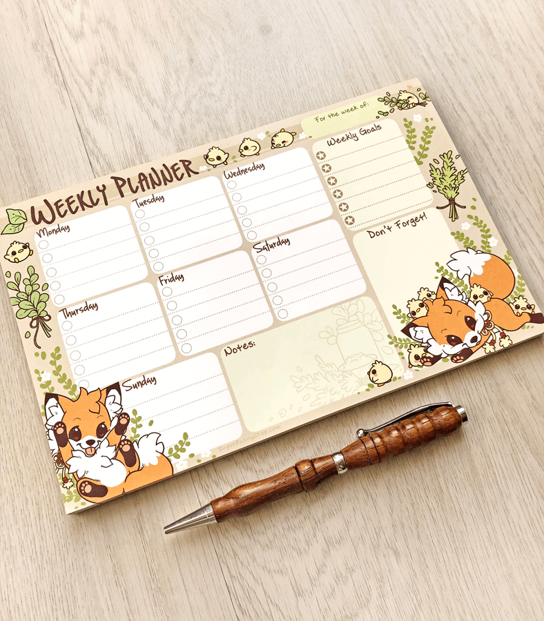 Doki Fox Weekly Planner Notepad