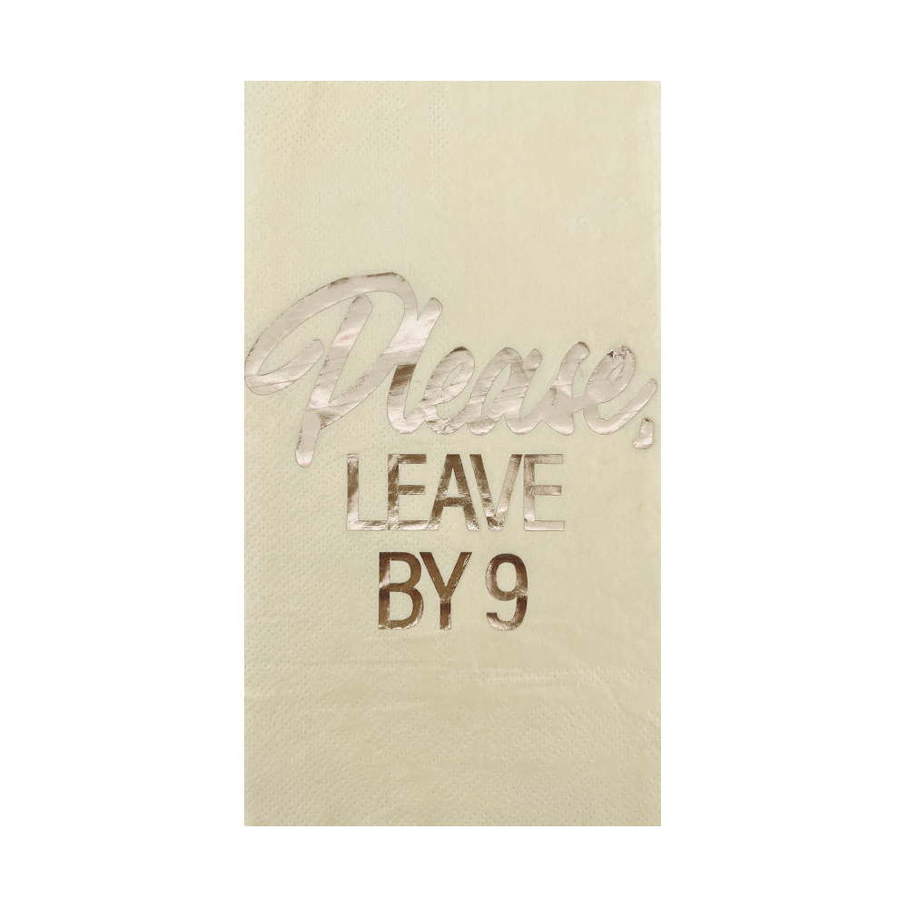 "Please Leave By Nine" Cocktail Napkins - 20 Pk.