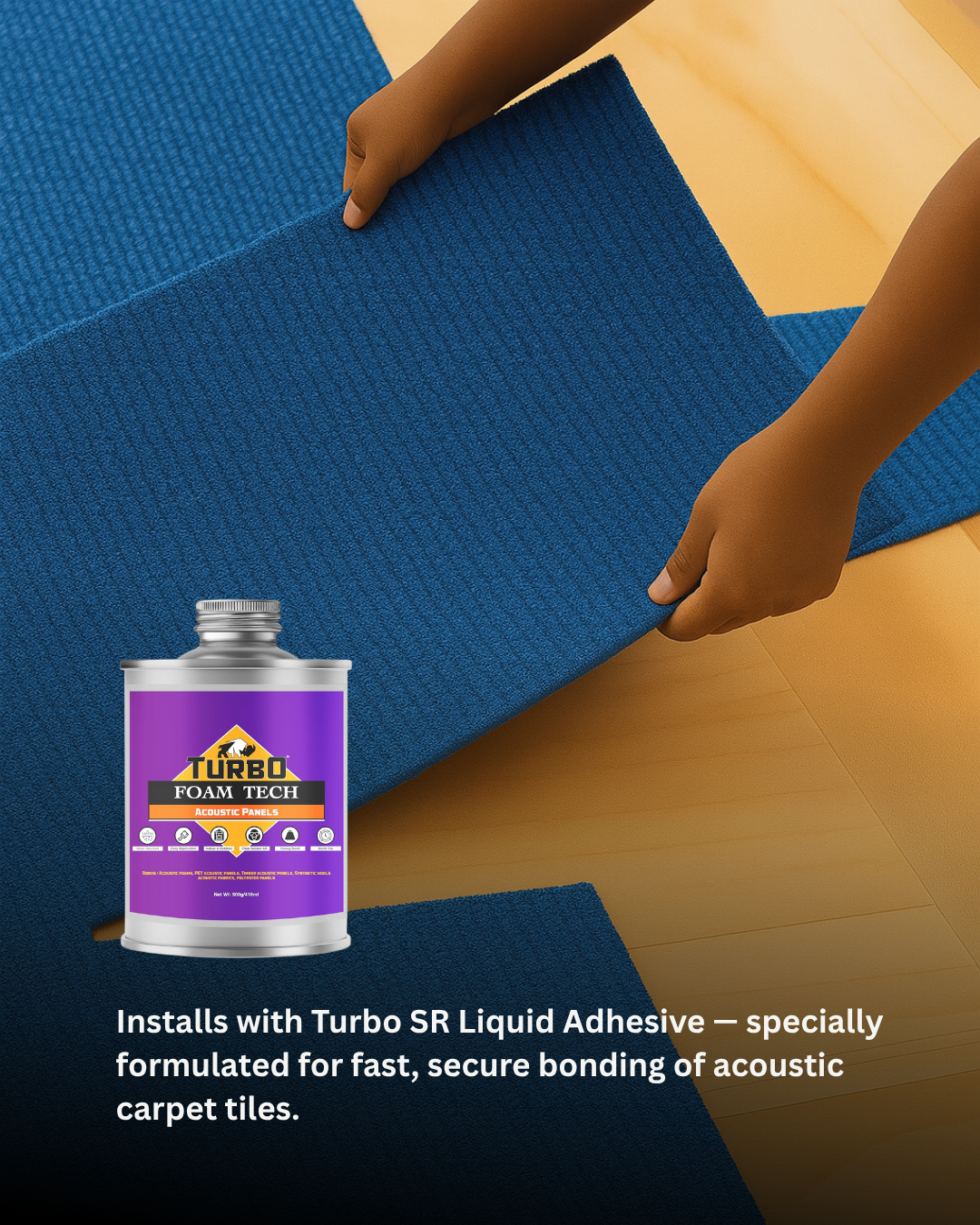 Acoustic Carpet Tiles - Marine Blue