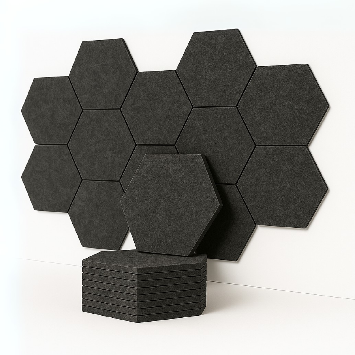 HexaFelt Bevelled Acoustic Panels | Ash | 7 Pcs