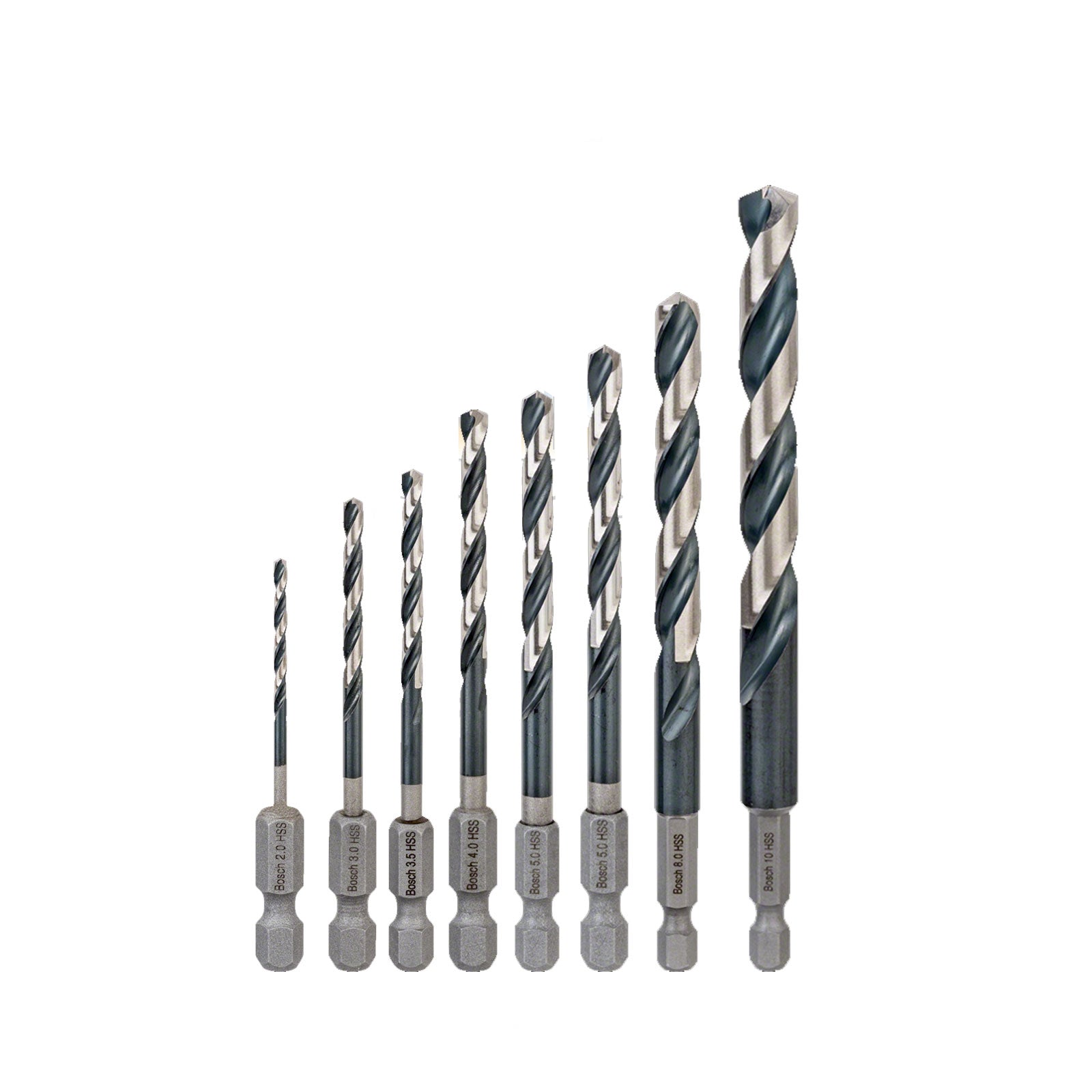 Bosch HSS HEX Shank Drill Bits Metal Steel 1/4" End Impact Control 2mm-10mm