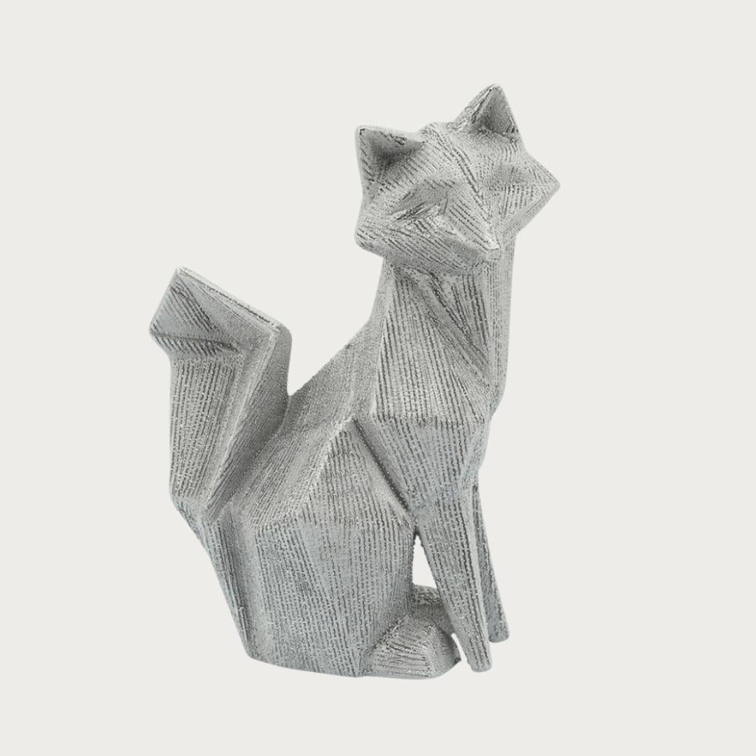 10" New Without Tags ReVive Silver Beaded Fox Figurine/Sculpture