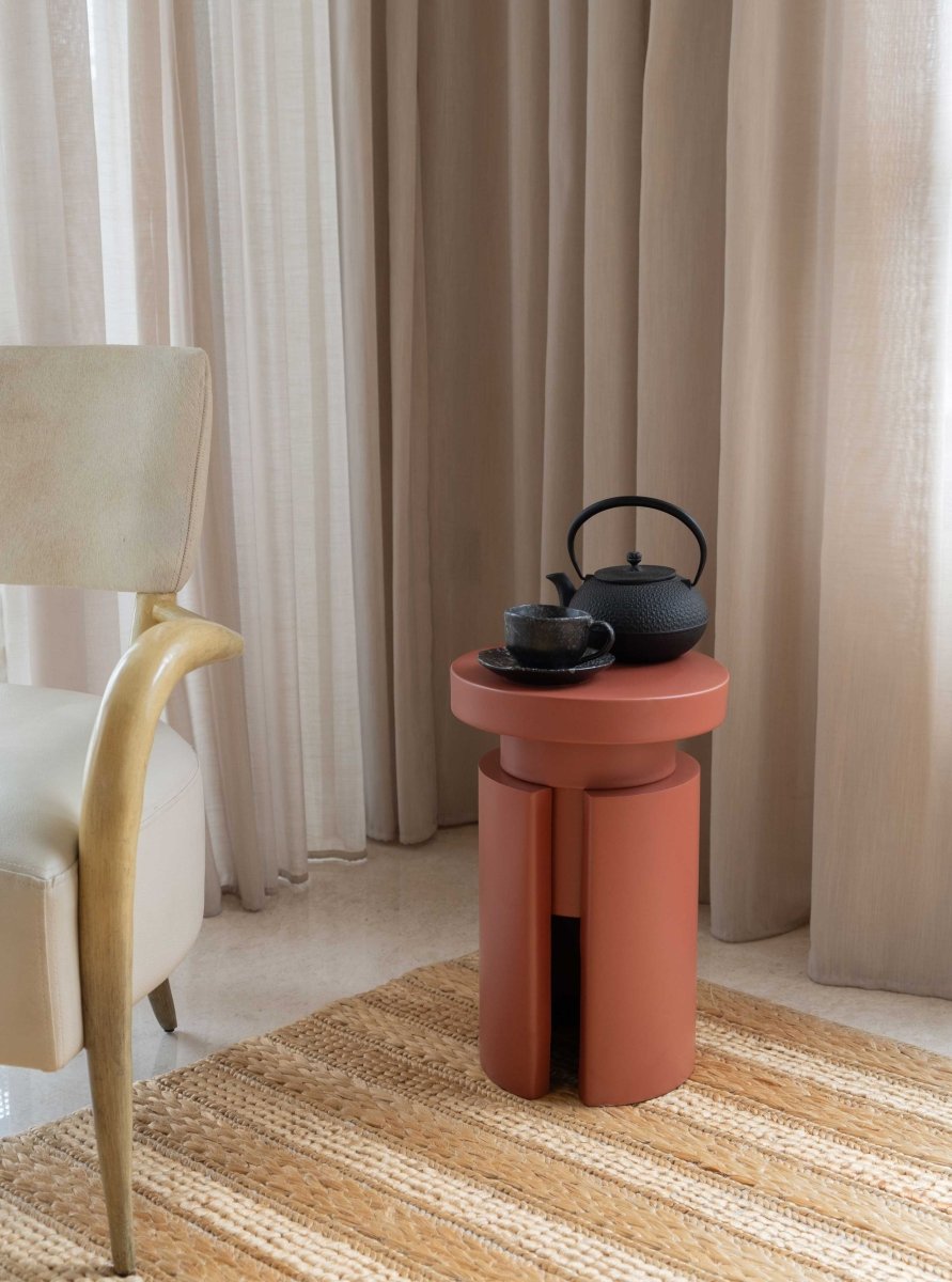 Doric Side Table  - Terra Rust Orange