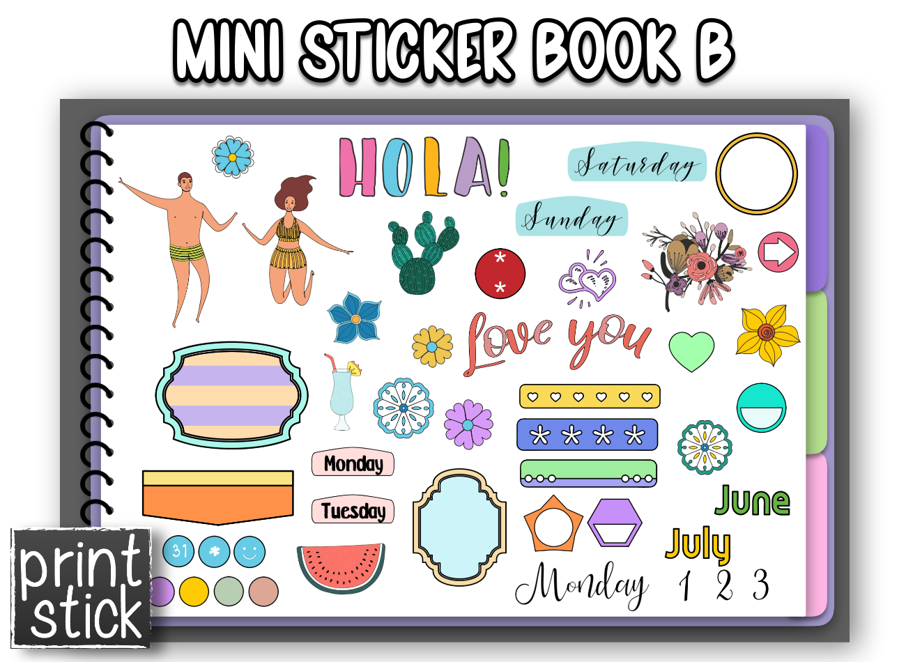 Mini Sticker Book - B