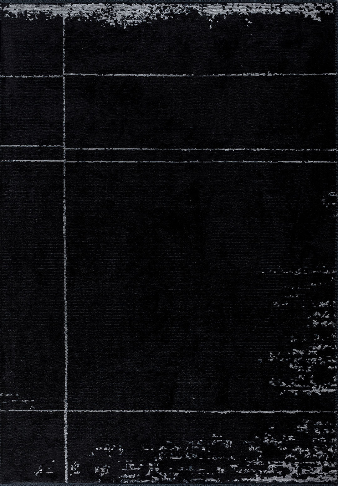 Barber Light Grey - Black Rug