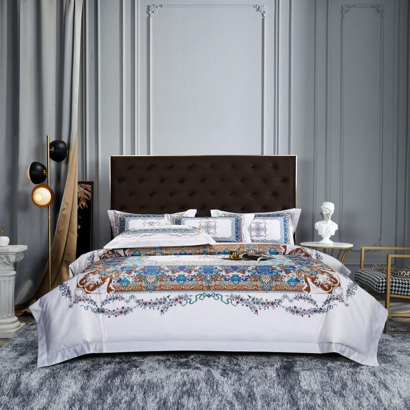 Ava Layered 3D Printed Border Egyptian Cotton Bedding Set