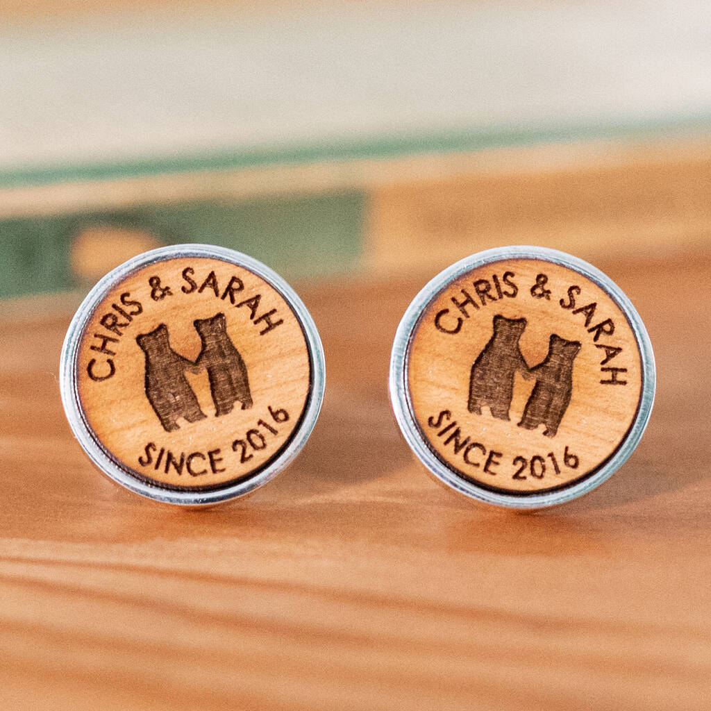 Bear Couple Personalised Cufflinks