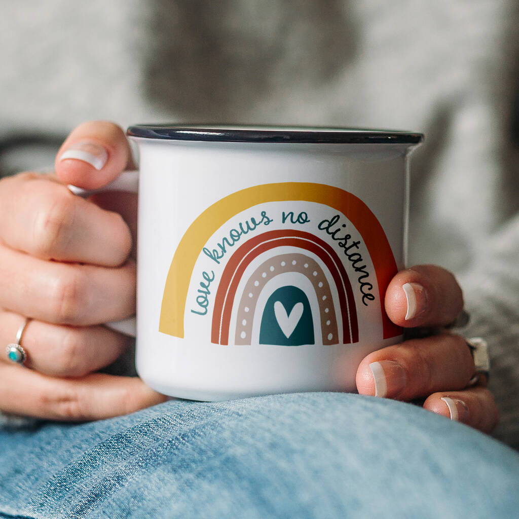 'Love Knows No Distance' Personalised Ceramic Mug
