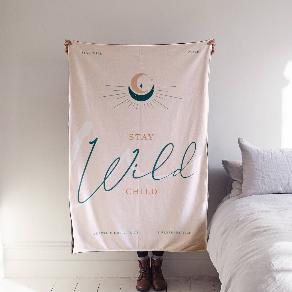 'Stay Wild Child' Personalised Blanket