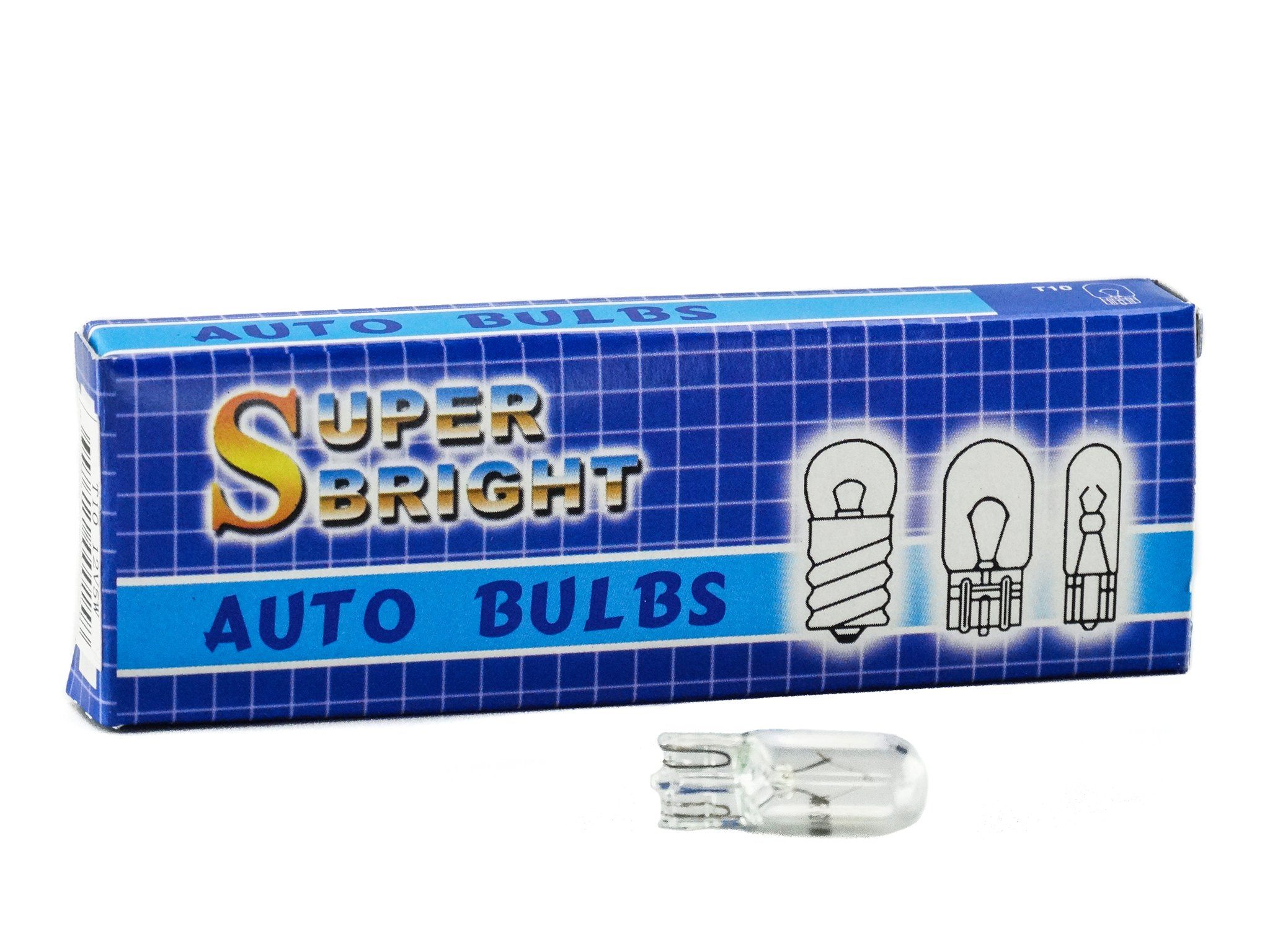 GBT10 T10/47501  White 12V 5W Clear Bulbs x 10