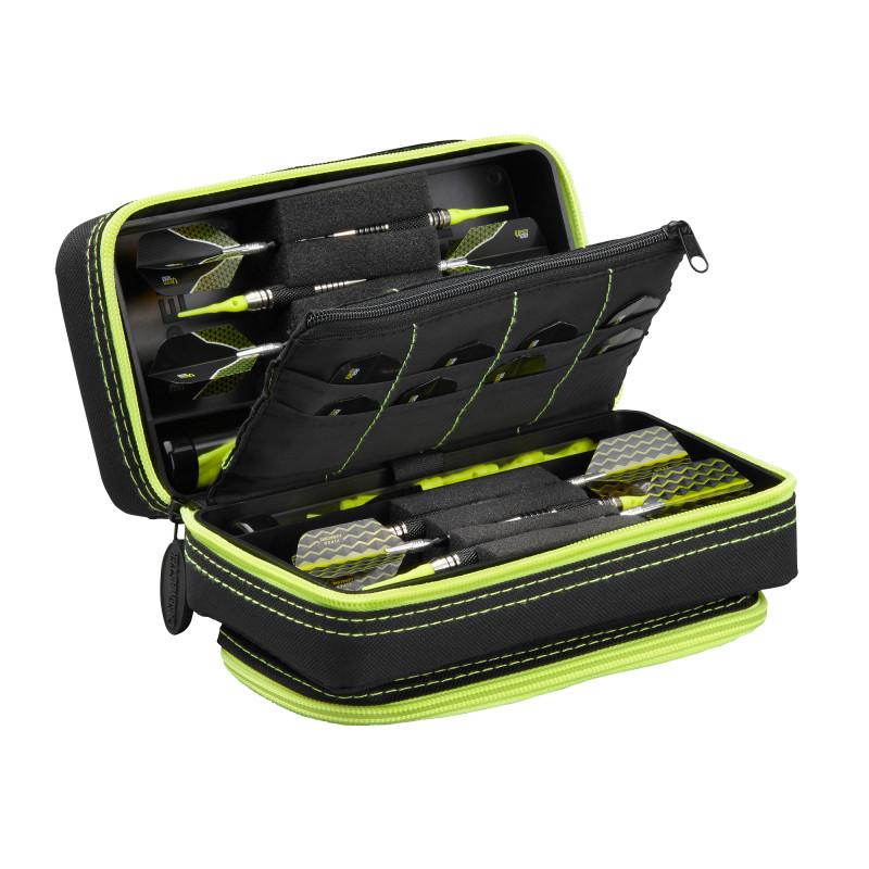 Casemaster Plazma Pro Dart Case Black with Yellow Trim and Phone Pocket