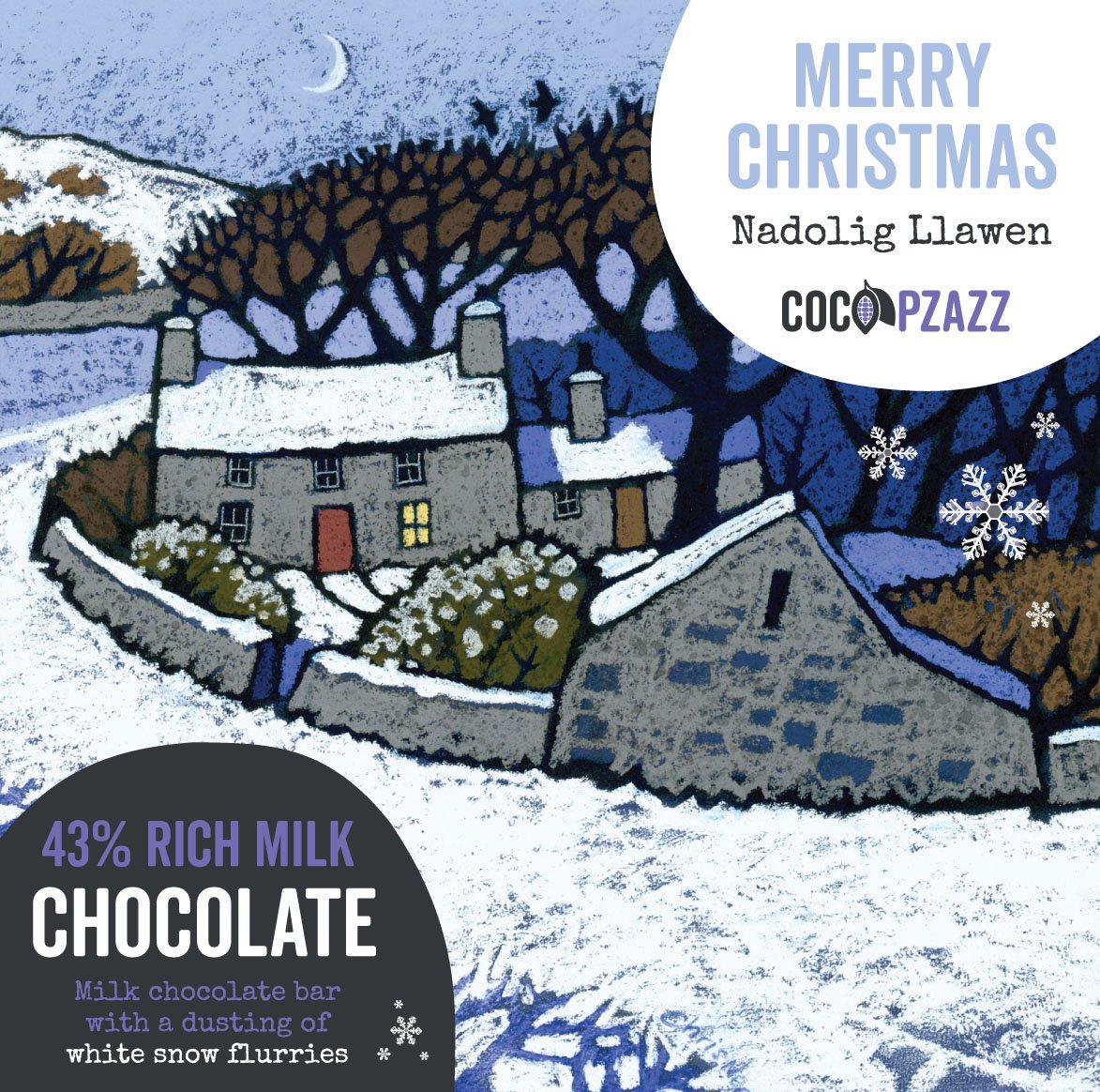 'Nadolig Llawen' Welsh 41% Rich Milk Chocolate Bar 80g