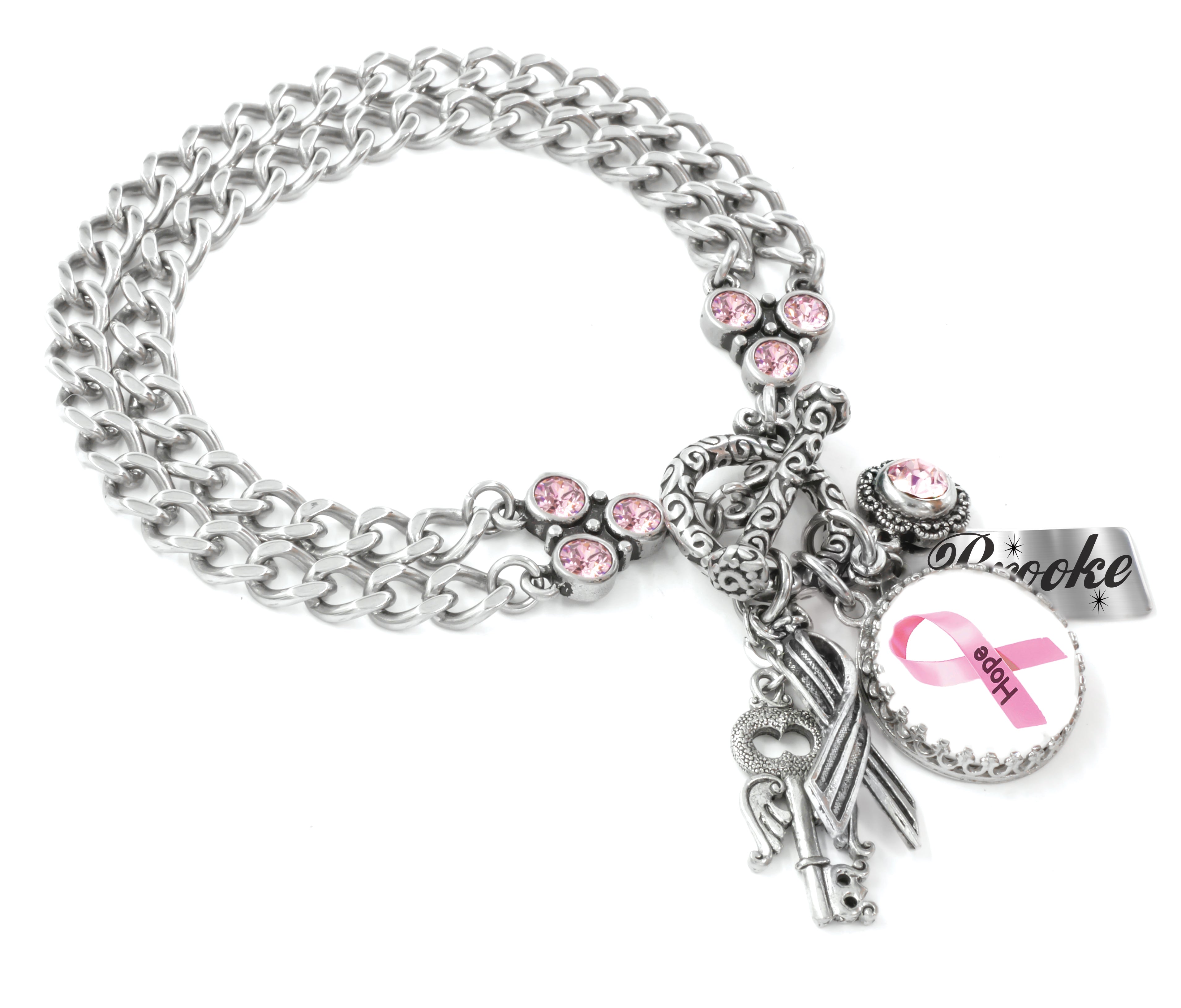 Breast Cancer Awareness Charm Bracelet