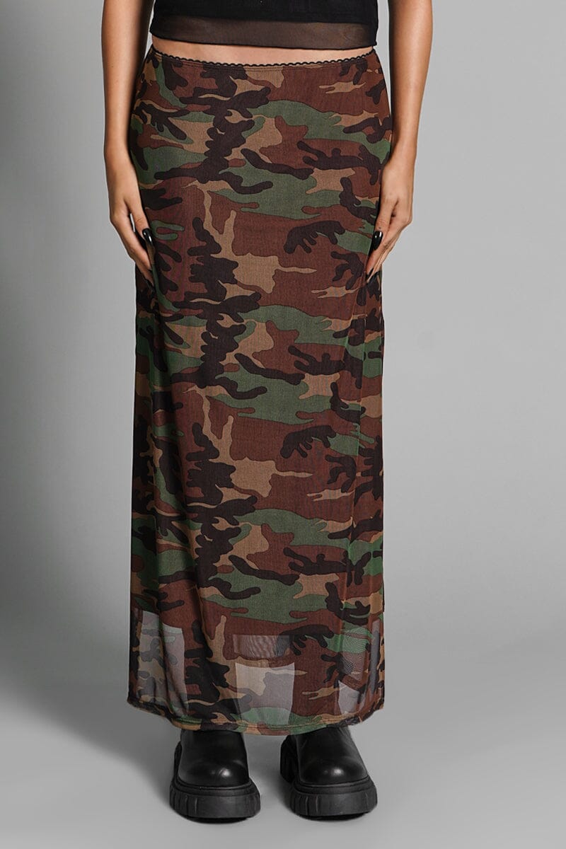 Camo Veil Mesh Skirt