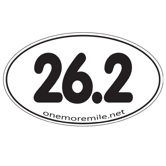 Car Magnet "26.2 Smooth Font" - White w/ Black Imprint