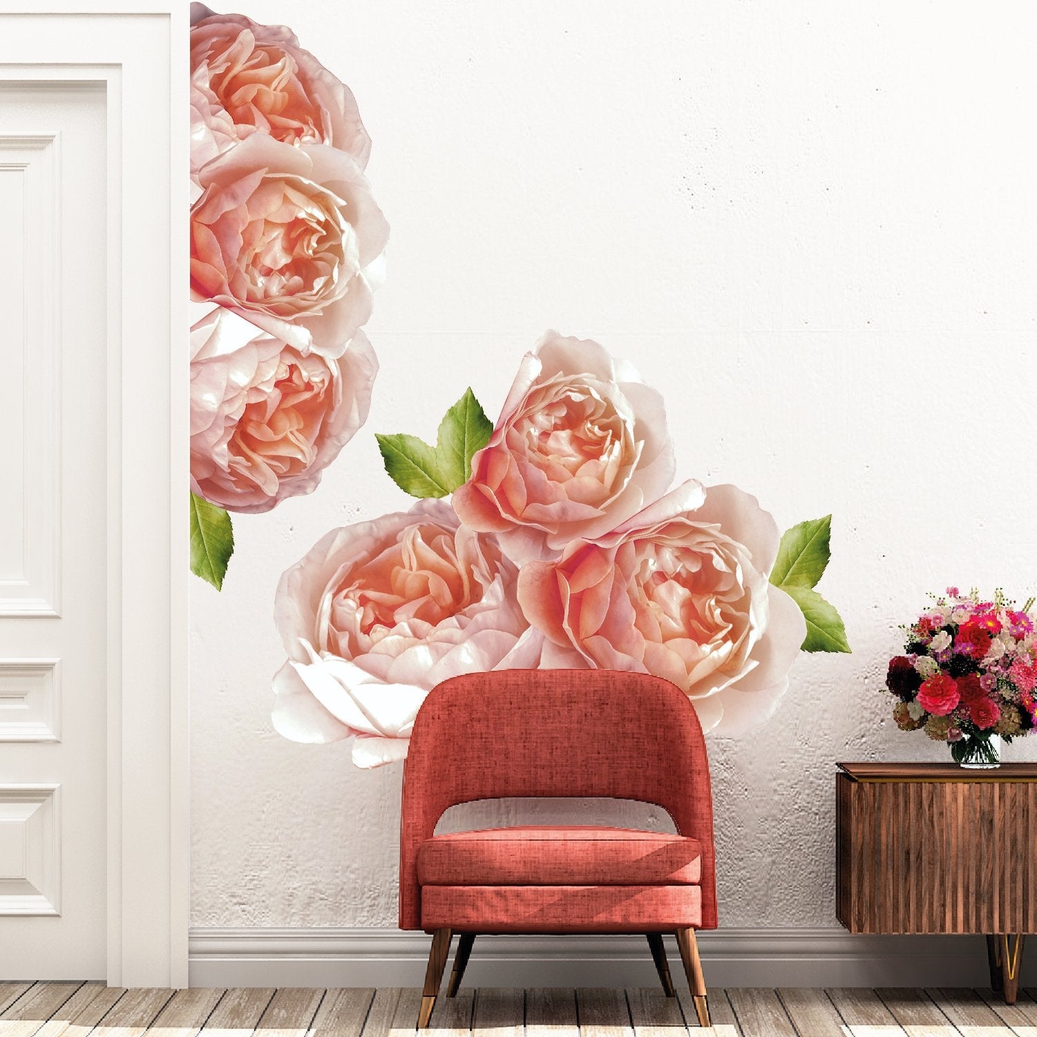 Extra Large Rose Peonies Flowers Wall Decals