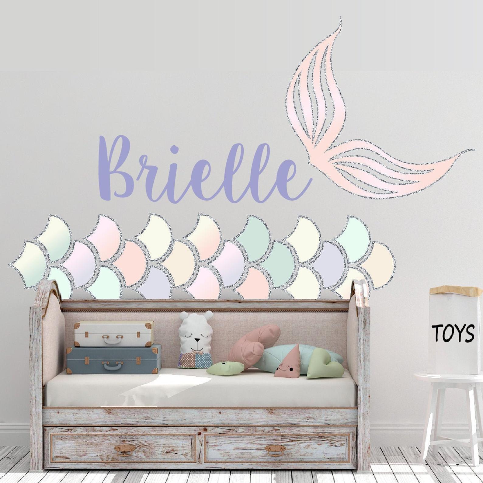 Mermaid Scales and Mermaid Tail Wall Decals | Pastel Rainbow