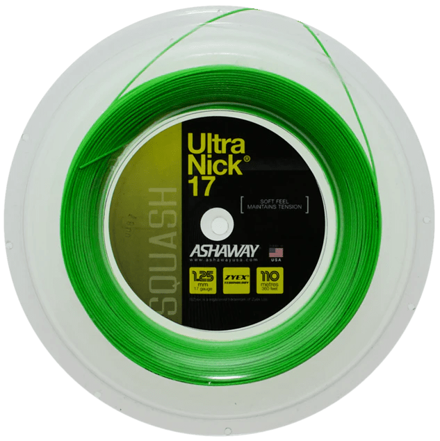 Ashaway UltraNick 17 Green Squash String 110m Reel