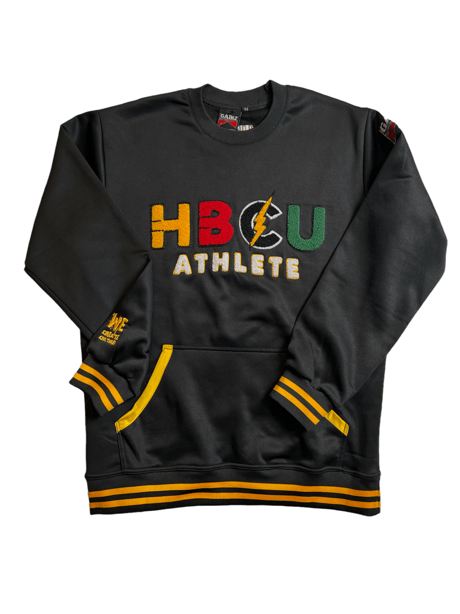 HBCU ATHLETE BLACK & GOLD "We Create Culture" CREWNECK