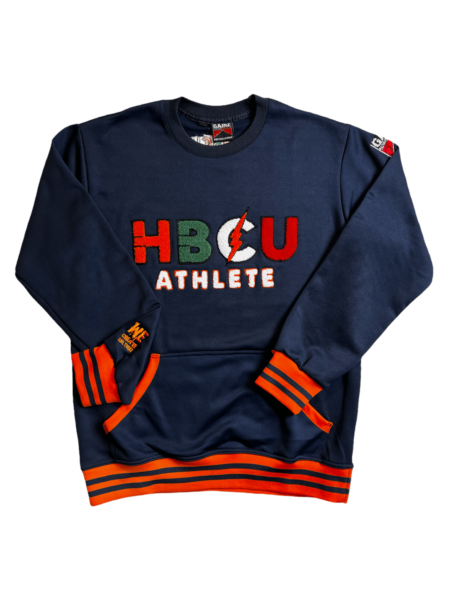 HBCU ATHLETE BLUE & ORANGE "We Create Culture" Crewneck