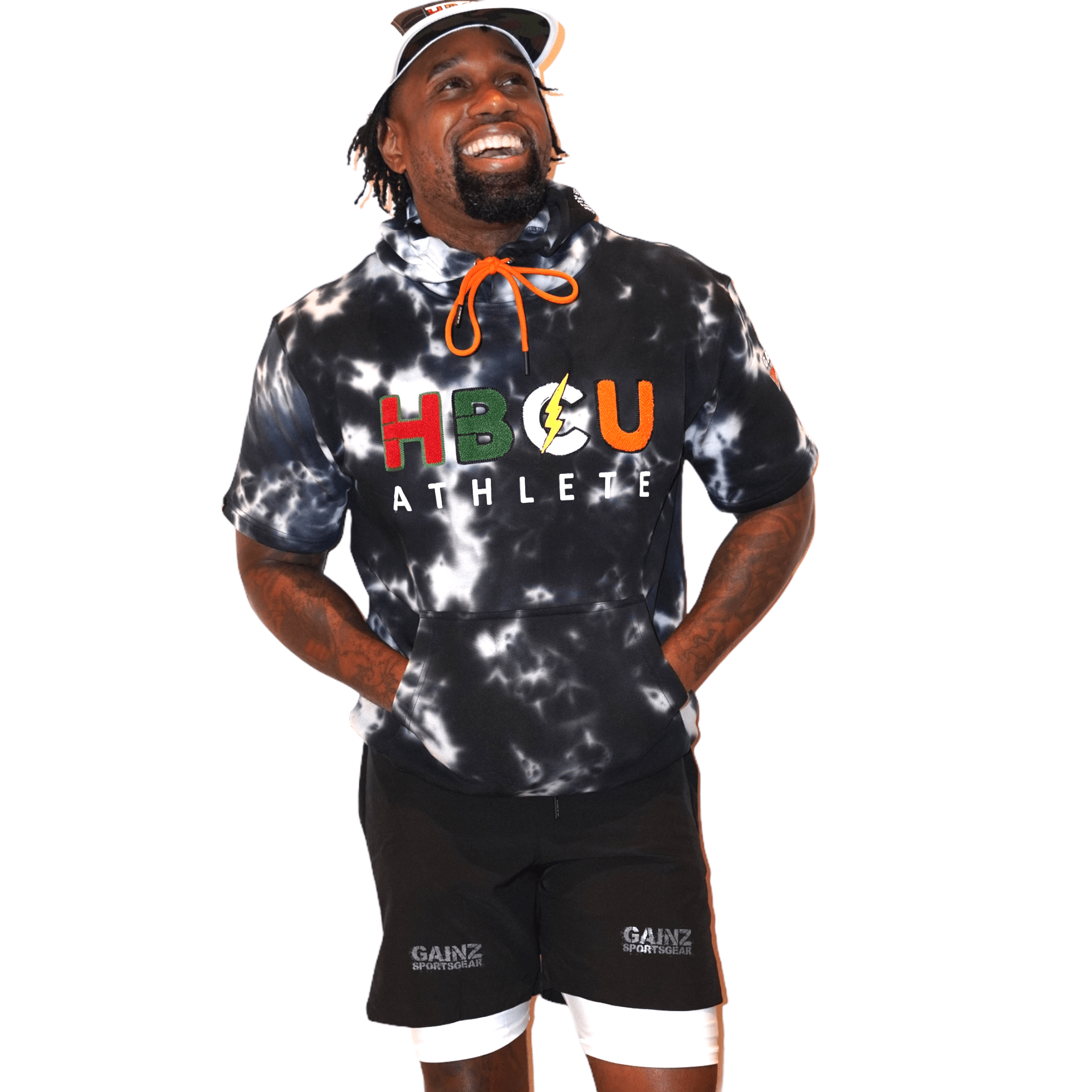 HBCU Athlete Men's Half Sleeve Tie Dye Hoodie