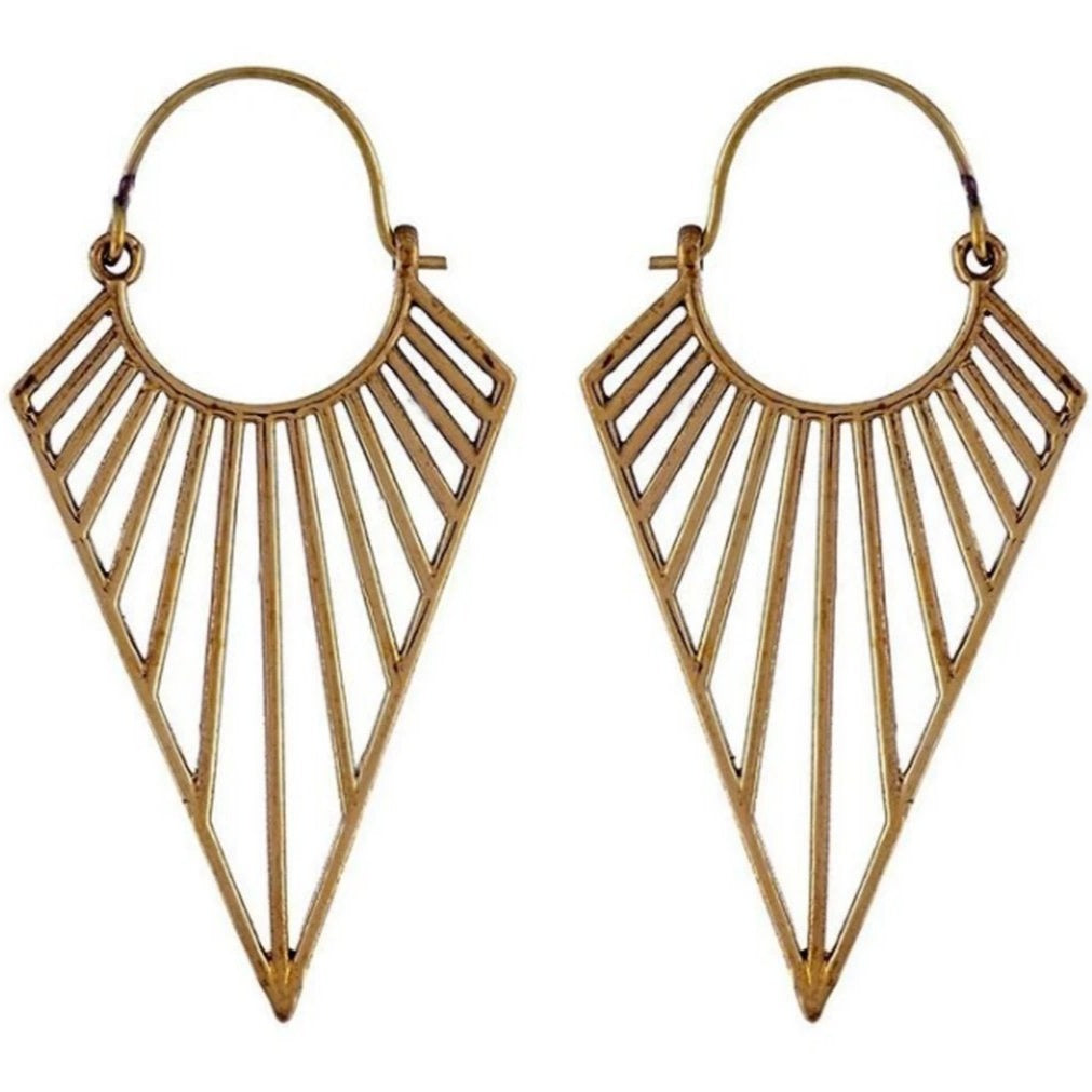 Gold Triangle Hoops