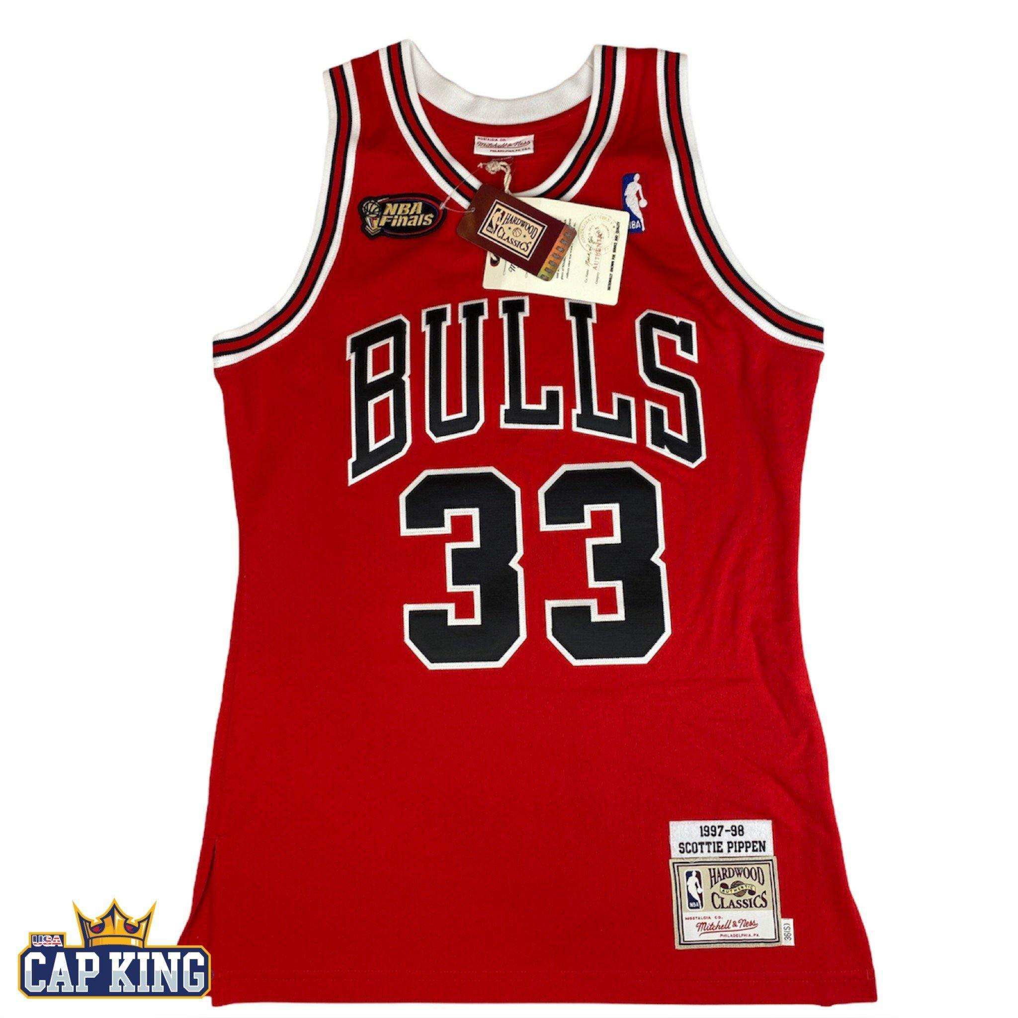 Chicago Bulls #33 Pippen 1997-98 NBA Mitchell & Ness Red Authentic Jersey
