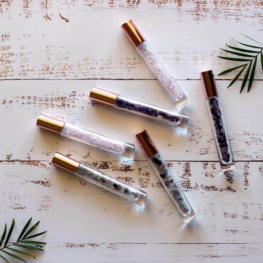 Essential Oil Crystal Gemstone Roller Bottle - 10ml (Longer)